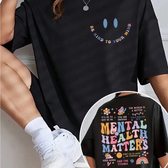 Tops - NEW “Be Kind to Your Mind” Black Tee